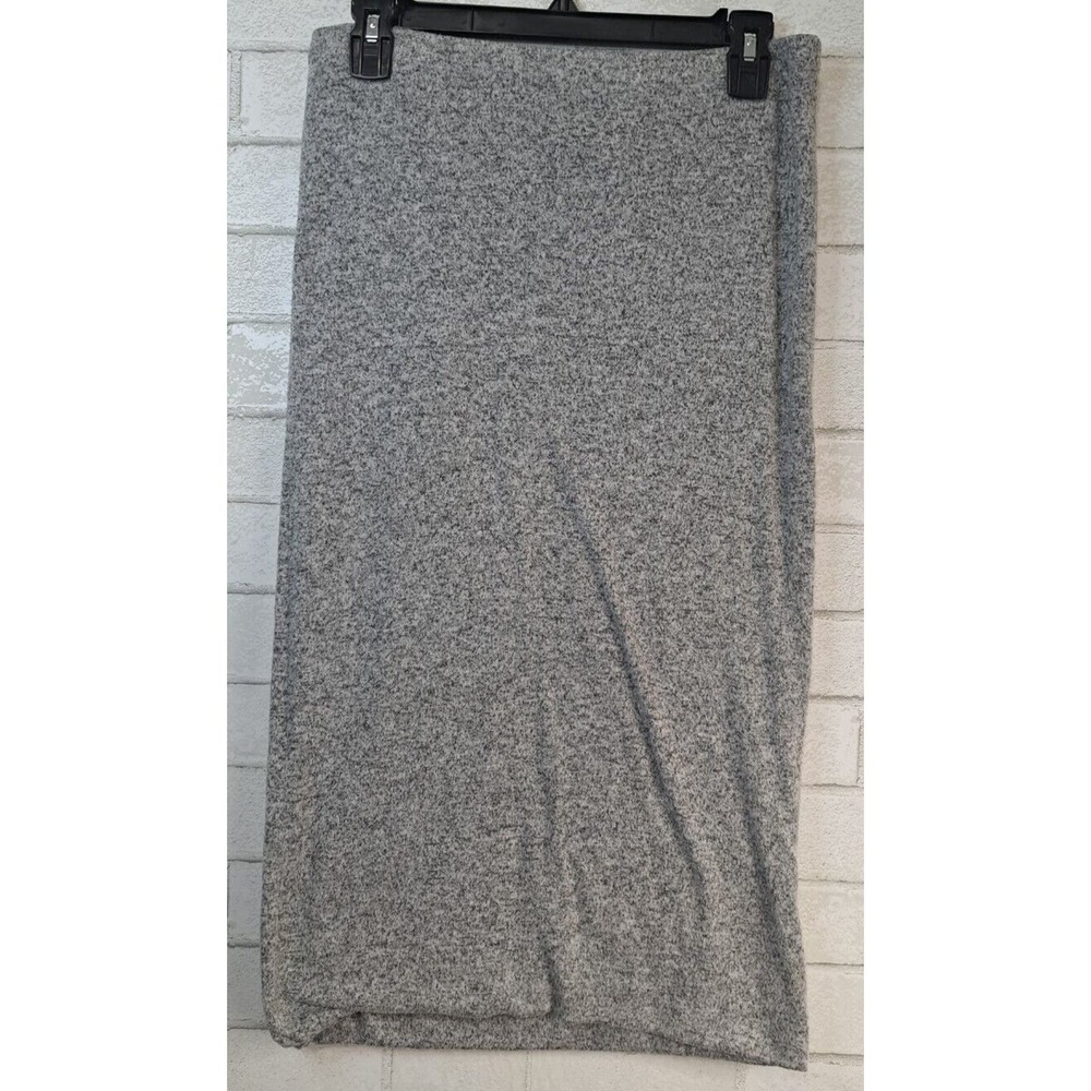 Express Midi Skirt Women's Size Medium Gray Fleece Elastic Waist Business Preppy